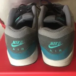Mens Nike Air Max 1 Essential Cool Grey Catalina Aqua Nike | Shoes | Mens Nike Air Max Essential Cool Grey  main image 4